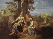 Nicolas Poussin The Sacred Family in a landscape china oil painting reproduction